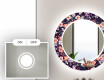 Rotondo decorativi specchio bagno da parete retroilluminato - Elegant Flowers #4