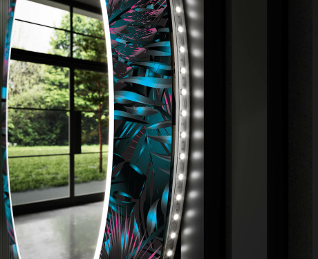 Rotondo decorativi specchio bagno da parete retroilluminato - Fluo Tropic #11