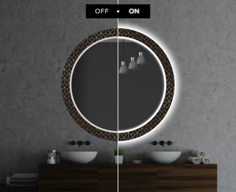 Specchi LED rotondo decorativi da parete da bagno - Golden Lines #7