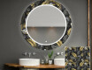 Rotondo decorativi specchio bagno da parete retroilluminato - Goldy Palm
