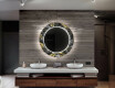 Rotondo decorativi specchio bagno da parete retroilluminato - Goldy Palm #12