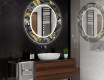 Rotondo decorativi specchio bagno da parete retroilluminato - Goldy Palm #2