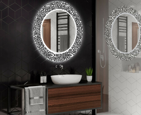 Specchi LED rotondo decorativi da parete da bagno - Letters #2