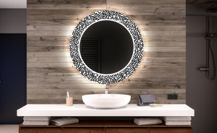 Specchi LED rotondo decorativi da parete da bagno - Letters