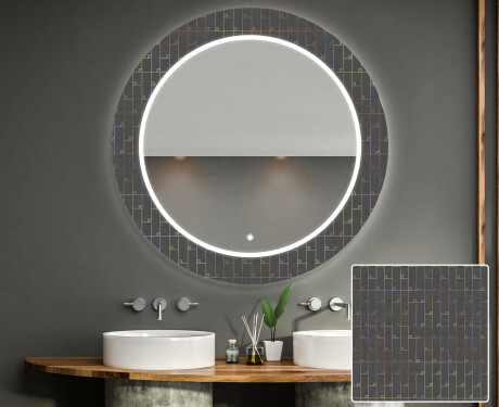 Rotondo decorativi specchio bagno da parete retroilluminato - Microcircuit