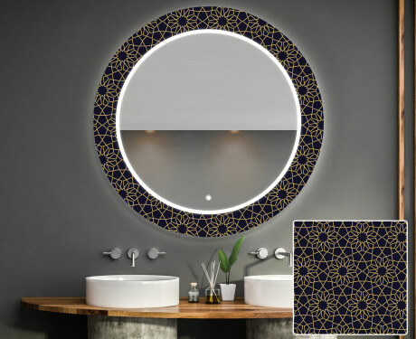 Specchi LED rotondo decorativi da parete da bagno - Ornament