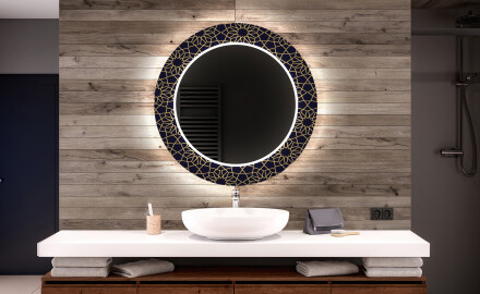 Specchi LED rotondo decorativi da parete da bagno - Ornament