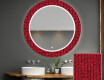 Rotondo decorativi specchio bagno da parete retroilluminato - Red Mosaic #1