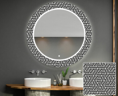 Specchi LED rotondo decorativi da parete da bagno - Triangless #1