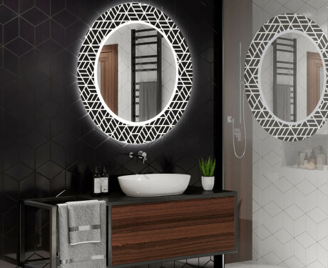 Specchi LED rotondo decorativi da parete da bagno - Triangless #2