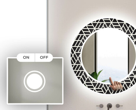Specchi LED rotondo decorativi da parete da bagno - Triangless #4