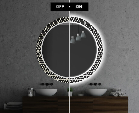 Specchi LED rotondo decorativi da parete da bagno - Triangless #7