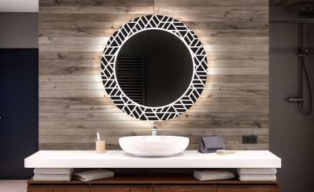 Specchi LED rotondo decorativi da parete da bagno - Triangless