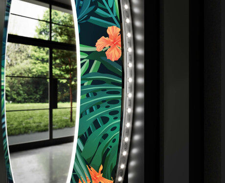 Rotondo decorativi specchio bagno da parete retroilluminato - Tropical #11