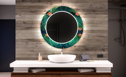 Rotondo decorativi specchio bagno da parete retroilluminato - Tropical