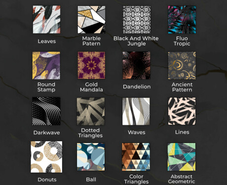 Specchi rotondo decorativi con luci da pranzo - Abstract Geometric #9