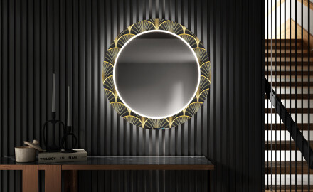 Specchi LED rotondo decorativi da parete per ingresso - Art Deco