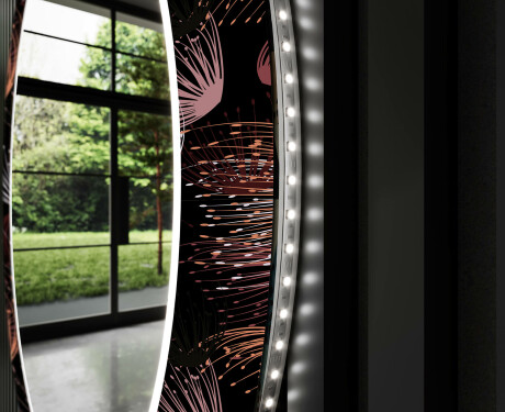 Rotondo specchio decorativi con luci LED da soggiorno - Dandelion #11
