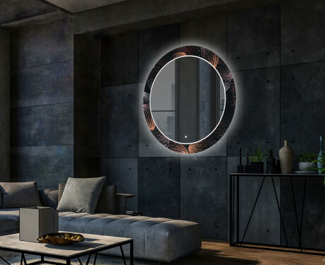 Rotondo specchio decorativi con luci LED da soggiorno - Dandelion #2