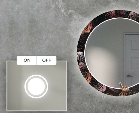 Rotondo specchio decorativi con luci LED da soggiorno - Dandelion #4