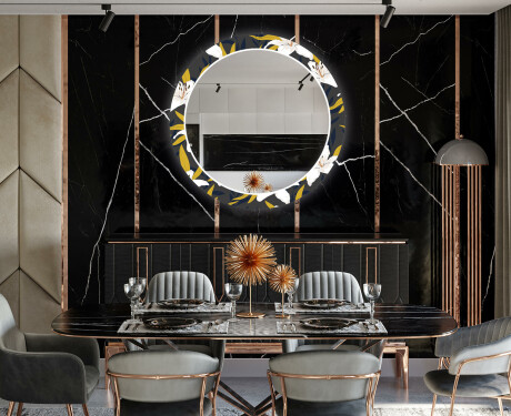 Specchi rotondo decorativi con luci da pranzo - Bells Flowers #12