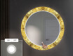 Rotondo specchio decorativi grande con luci LED per ingresso - Gold Triangles #4