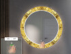 Rotondo specchio decorativi grande con luci LED per ingresso - Gold Triangles #5