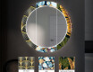 Rotondo specchio decorativi grande con luci LED per ingresso - Gold Triangles #6