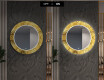 Rotondo specchio decorativi grande con luci LED per ingresso - Gold Triangles #7
