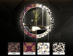 Rotondo specchio decorativi con luci LED da soggiorno - Gold Mandala #6