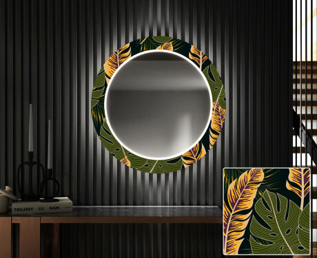 Specchi LED rotondo decorativi da parete per ingresso - Botanical Flowers