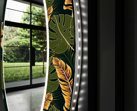 Specchi LED rotondo decorativi da parete per ingresso - Botanical Flowers #11