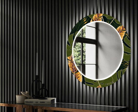 Specchi LED rotondo decorativi da parete per ingresso - Botanical Flowers #2