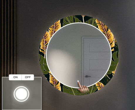 Specchi LED rotondo decorativi da parete per ingresso - Botanical Flowers #4
