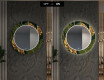 Specchi LED rotondo decorativi da parete per ingresso - Botanical Flowers #7