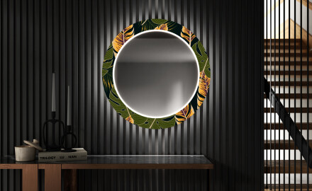 Specchi LED rotondo decorativi da parete per ingresso - Botanical Flowers