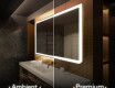 Specchio da parete moderno per bagno con luci L146