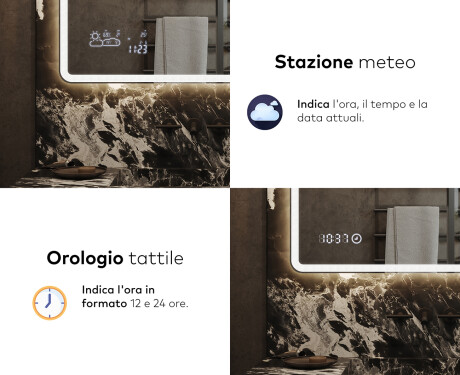 Specchio da parete moderno per bagno con luci L146 #7