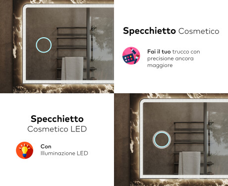 Specchio da parete moderno per bagno con luci L146 #8