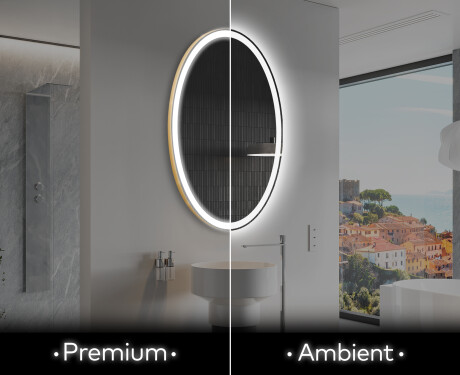 Ovale specchio moderno con luci LED - Verticale L227