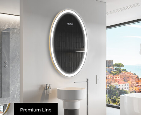 Ovale specchio moderno con luci LED - Verticale L227 #4