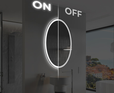 Ovale specchio moderno con luci LED - Verticale L227 #3