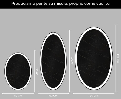 Ovale specchio moderno con luci LED - Verticale L227 #4