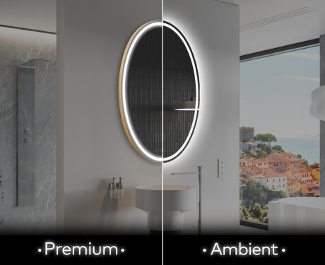 Ovale specchio moderno con luci LED - Verticale L228