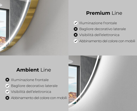 Ovale specchio moderno con luci LED - Verticale L228 #2