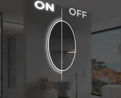 Ovale specchio moderno con luci LED - Verticale L228 #3