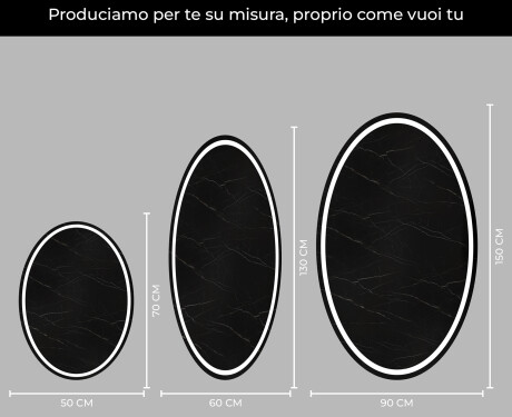 Ovale specchio moderno con luci LED - Verticale L228 #4