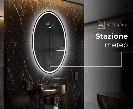 Ovale specchio moderno con luci LED - Verticale L228 #6