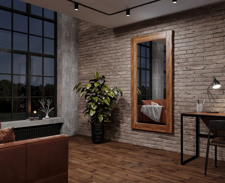 Verticale specchio rettangolare con cornice in legno L224 #5