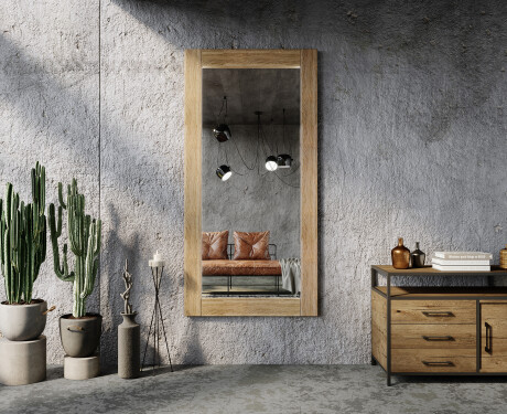 Verticale specchio rettangolare con cornice in legno L224 #6